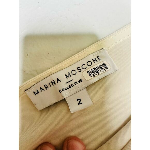 MARINA MOSCONE COLLECTIVE White Twill V-Neck Sleeveless Jumpsuit Size 2 - Picture 10 of 15